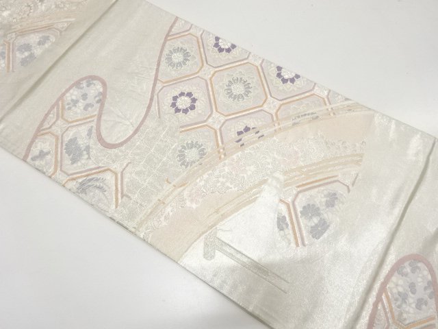 JAPANESE FUKURO OBI / WOVEN FLOWER SHOKKO PATTERN